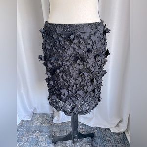 Gold Hawk Floral Embellished Skirt